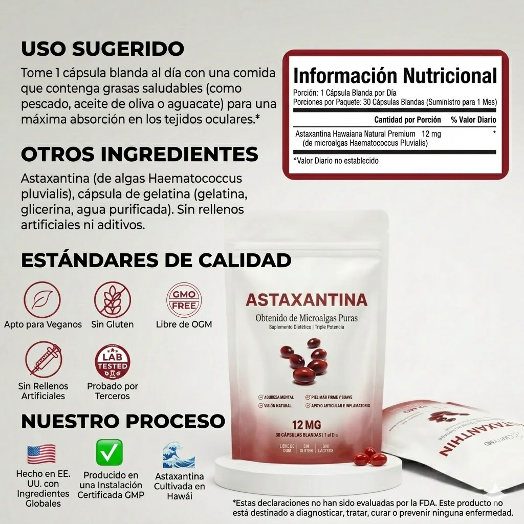 Astaxantina 12mg - Recupera tu Equilibrio
